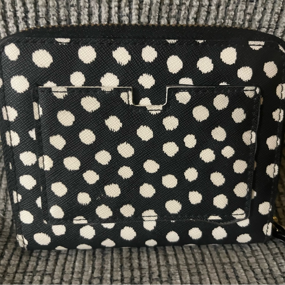 Kate Spade Black and Cream Dot Wallet - Picture 7 of 9